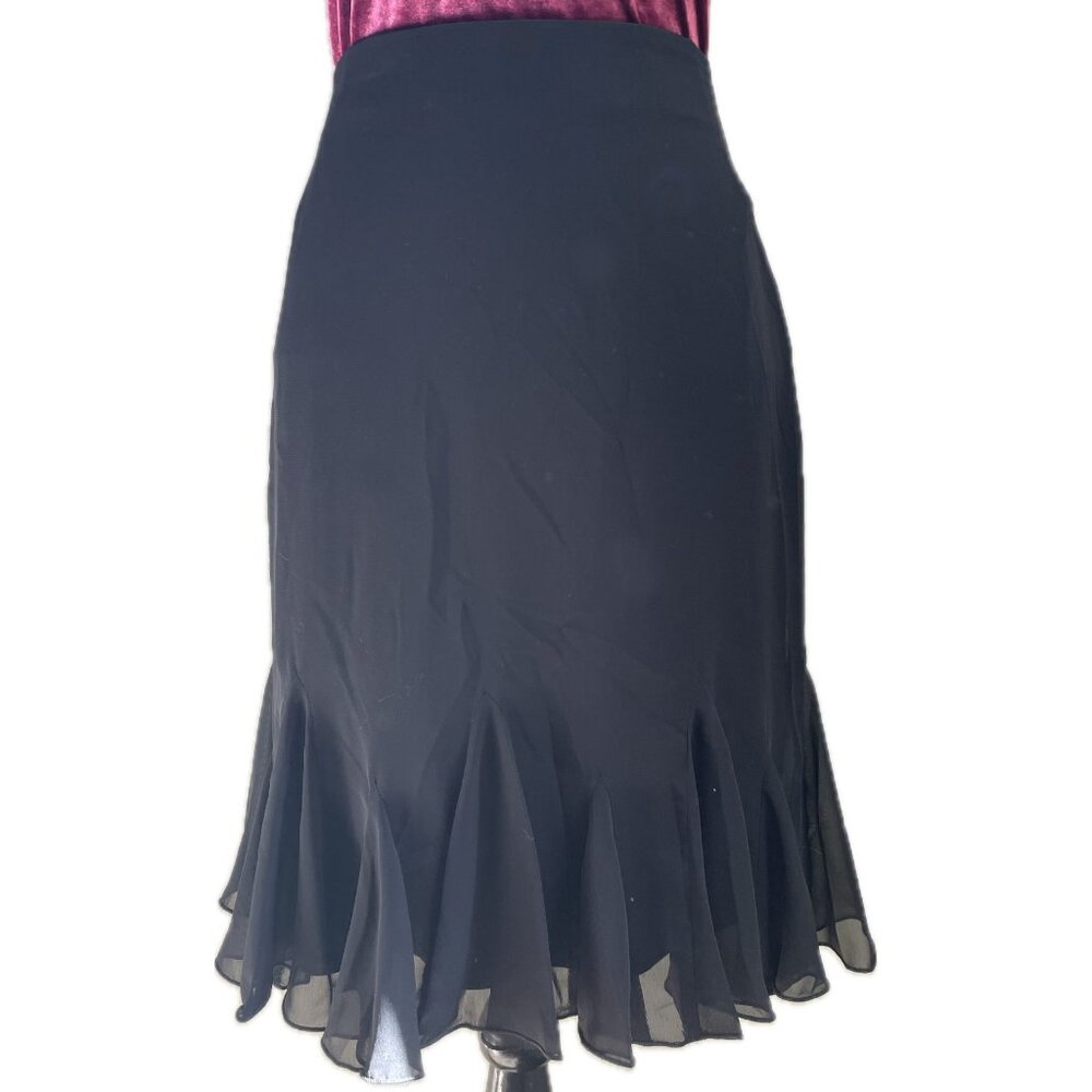 S collections Black Ruffle Hem Skirt Size Small